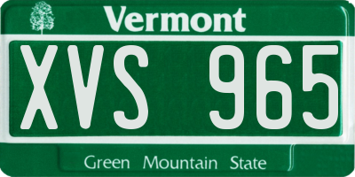 VT license plate XVS965