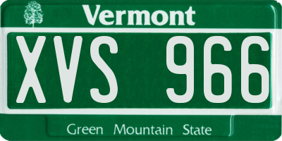 VT license plate XVS966
