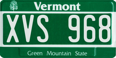 VT license plate XVS968