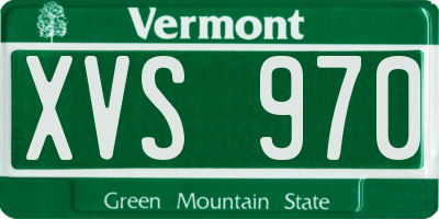 VT license plate XVS970