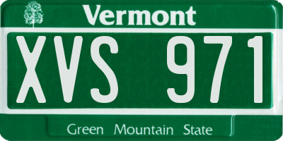 VT license plate XVS971