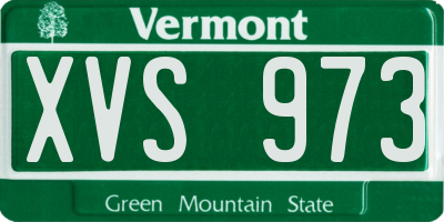 VT license plate XVS973