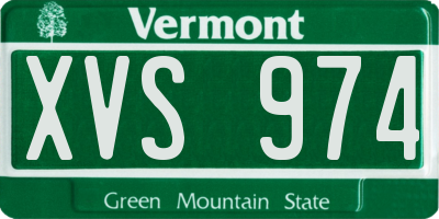 VT license plate XVS974
