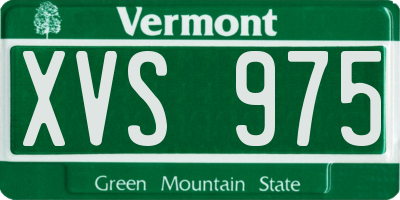 VT license plate XVS975