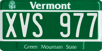 VT license plate XVS977