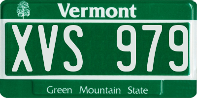 VT license plate XVS979