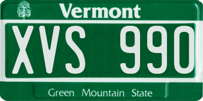 VT license plate XVS990