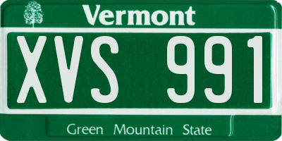 VT license plate XVS991