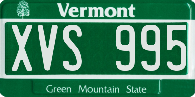 VT license plate XVS995