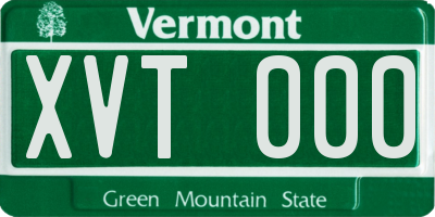 VT license plate XVT000