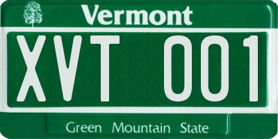 VT license plate XVT001
