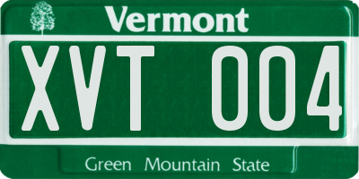 VT license plate XVT004