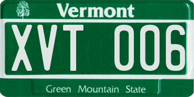 VT license plate XVT006