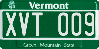 VT license plate XVT009