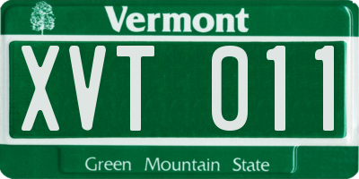 VT license plate XVT011
