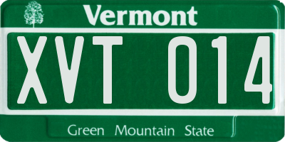 VT license plate XVT014