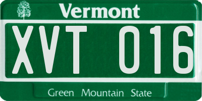 VT license plate XVT016