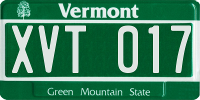VT license plate XVT017