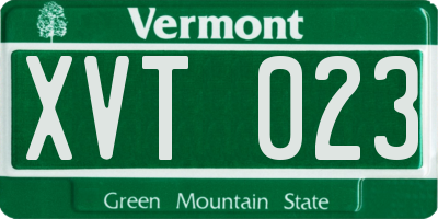 VT license plate XVT023