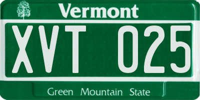 VT license plate XVT025