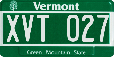 VT license plate XVT027