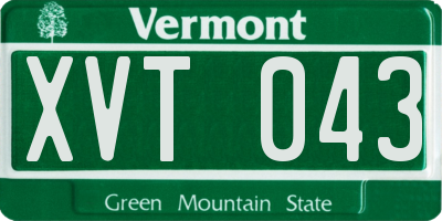 VT license plate XVT043