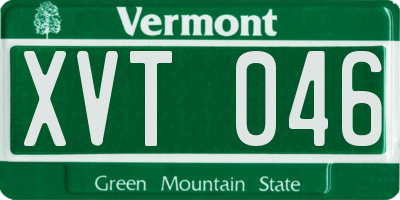 VT license plate XVT046