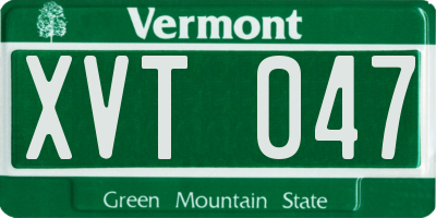 VT license plate XVT047