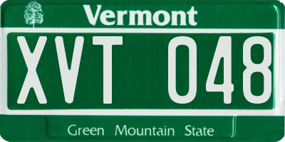 VT license plate XVT048