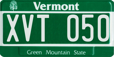 VT license plate XVT050