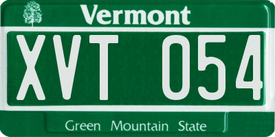VT license plate XVT054