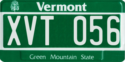 VT license plate XVT056