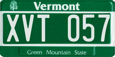 VT license plate XVT057
