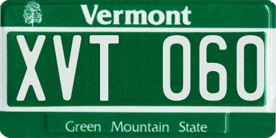 VT license plate XVT060
