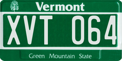 VT license plate XVT064