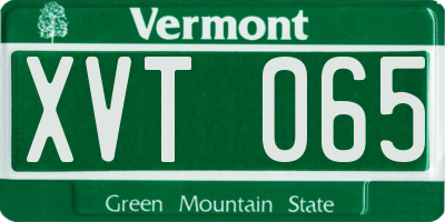 VT license plate XVT065