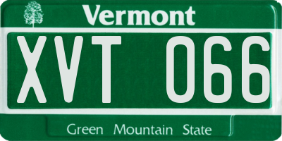 VT license plate XVT066