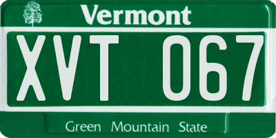 VT license plate XVT067
