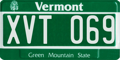 VT license plate XVT069
