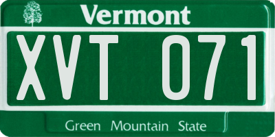 VT license plate XVT071
