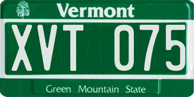 VT license plate XVT075