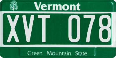 VT license plate XVT078