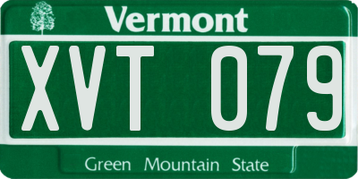 VT license plate XVT079