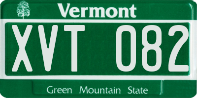 VT license plate XVT082