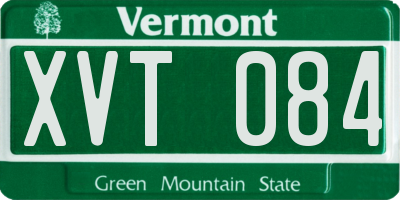 VT license plate XVT084