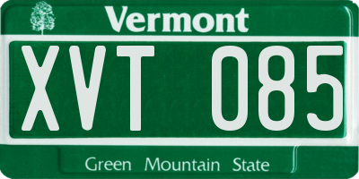 VT license plate XVT085