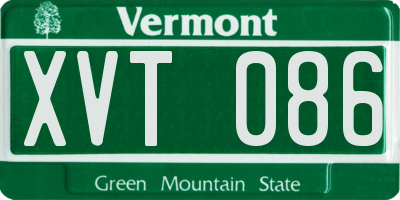 VT license plate XVT086