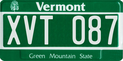 VT license plate XVT087