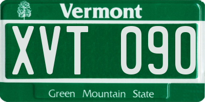 VT license plate XVT090