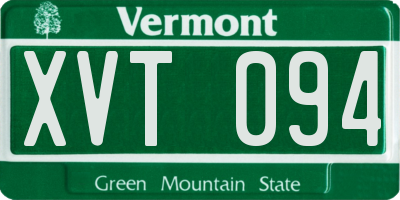 VT license plate XVT094